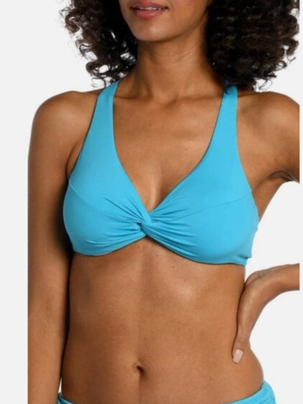 La Blanca Island Twist Bikini Top in Azur Blue - 6